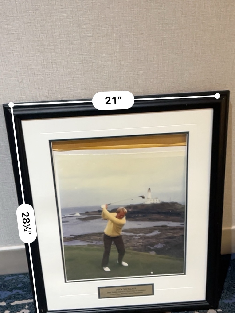 Jack Nicklaus Framed Golf Photo – Turnberry Scotland – Excellent Condition